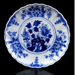 Porceleyne Fles dish with blue flower decor
