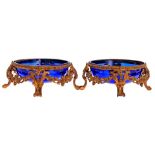 2 cobalt blue glasses