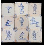 15 glazed earthenware tiles