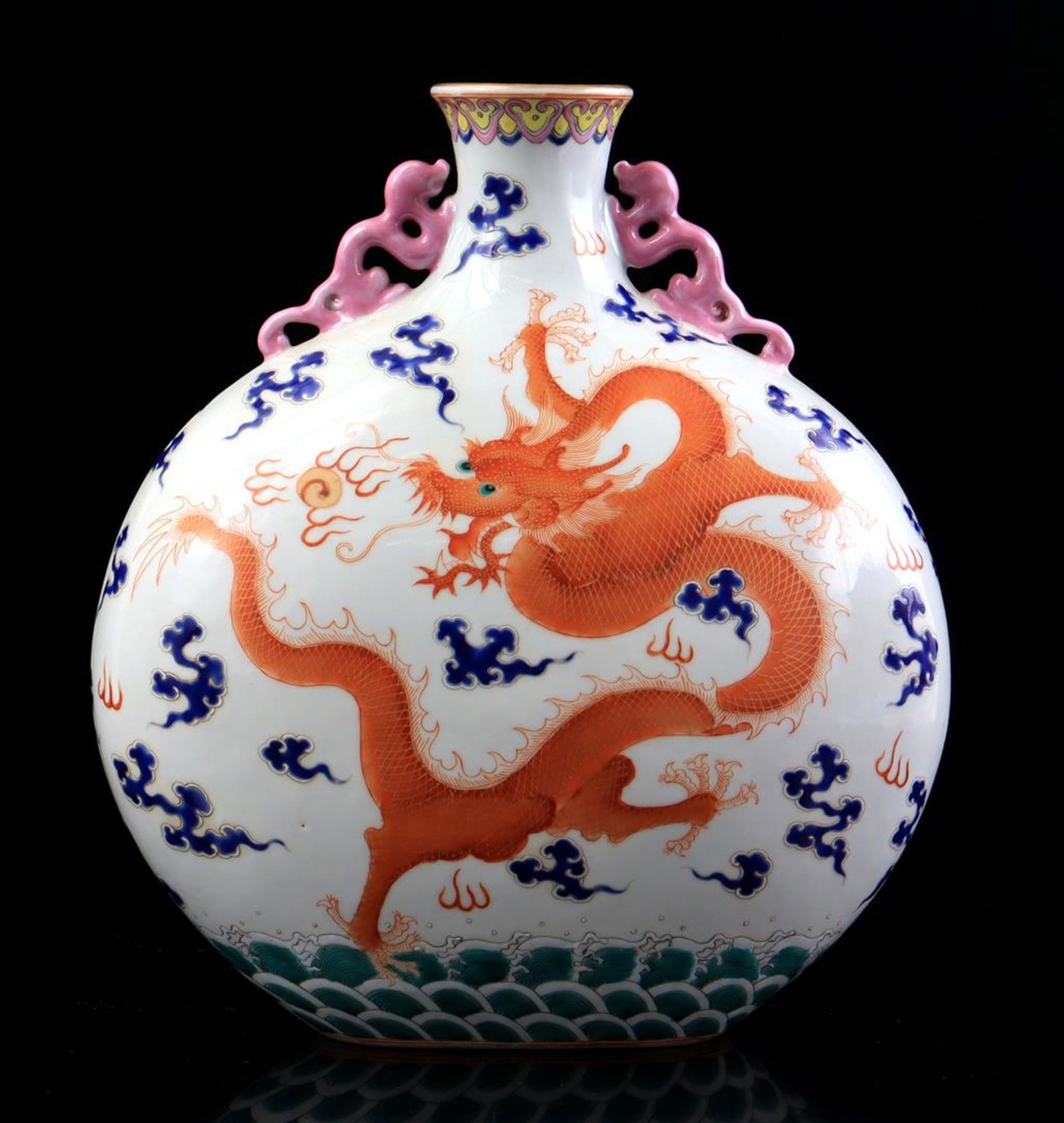 Multicolored porcelain moonvase - Image 3 of 3