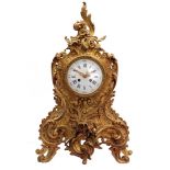 Fire-gilt bronze table clock