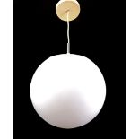 Milk glass spherical hanging lamp