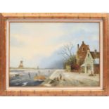 Signed Voogt, Dutch winter landscape