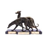 Art Deco sculpture of 2 Greyhounds