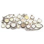Lot with 22 various vest pocket watches