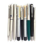 9 Parker and Scheaffer fountain and ballpoint pens