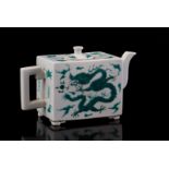 Rectangular porcelain teapot