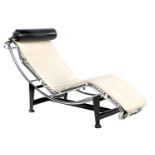 Chromed metal lounger