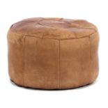 Leather pouf