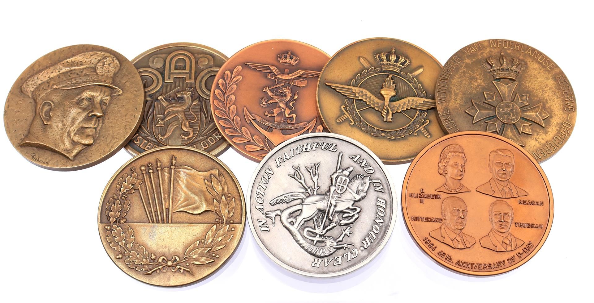 8 various metal military tokens