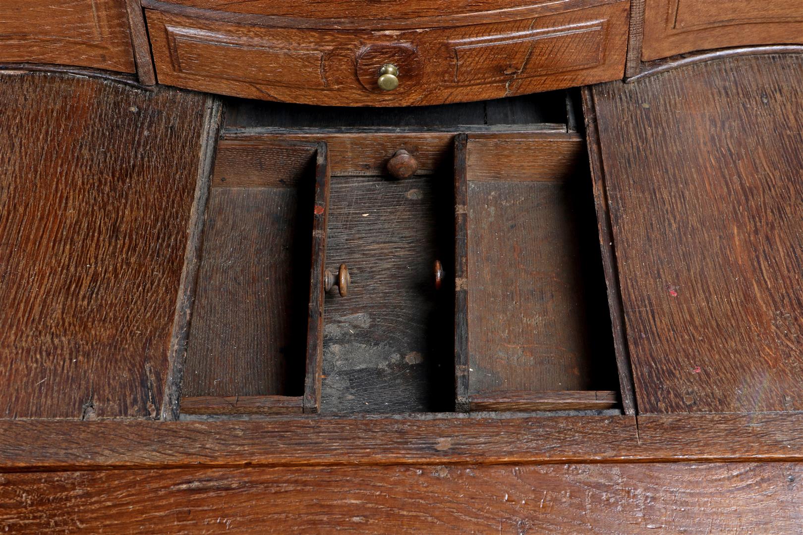 Solid oak flap desk - Image 2 of 5