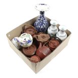 Box of Chinese and Japanese porcelain vases and bowls