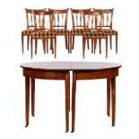 Mahogany veneer Louis Seize style dining area