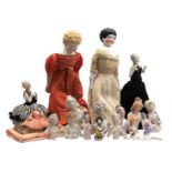 Collection of porcelain half dolls