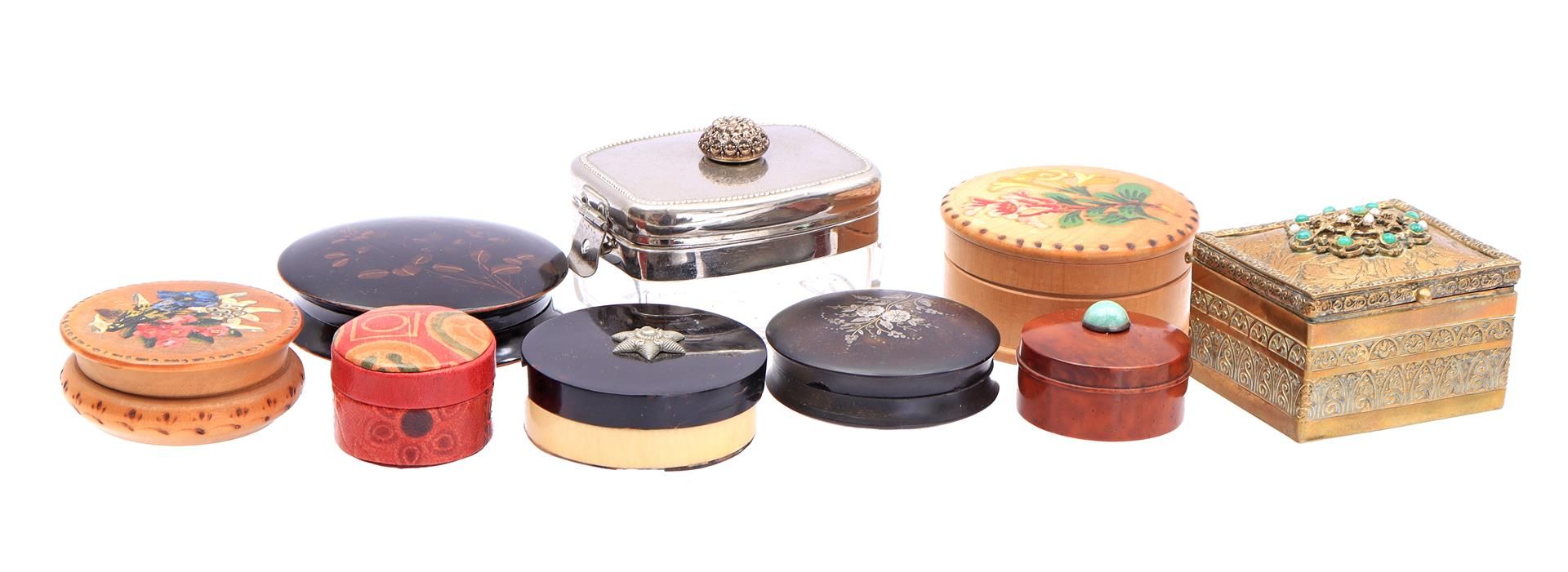 9 various miniature boxes