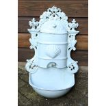 Mint green lacquered cast iron wall fountain