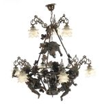 Classic hanging lamp with putti decor