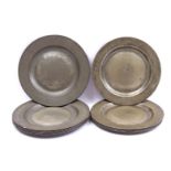 6 pewter dishes