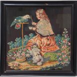 19th century framed embroidery