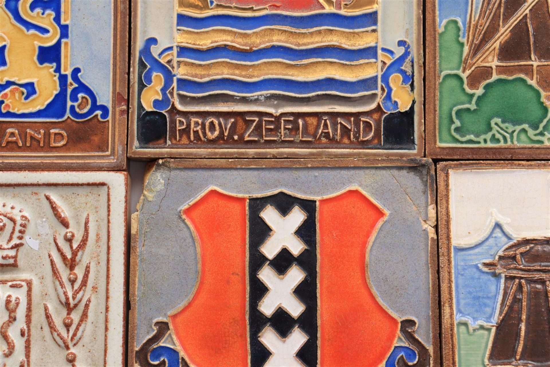 Westraven Utrecht, 39 x earthenware cloissonne tiles - Image 5 of 10