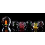 6 glass paperweights