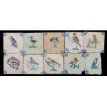 10 glazed earthenware tiles