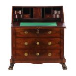 Mahogany veneer flap desk