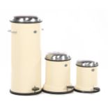 Series of 3 pedal bins