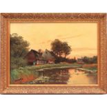Signed Dankers, P, landscape with houses