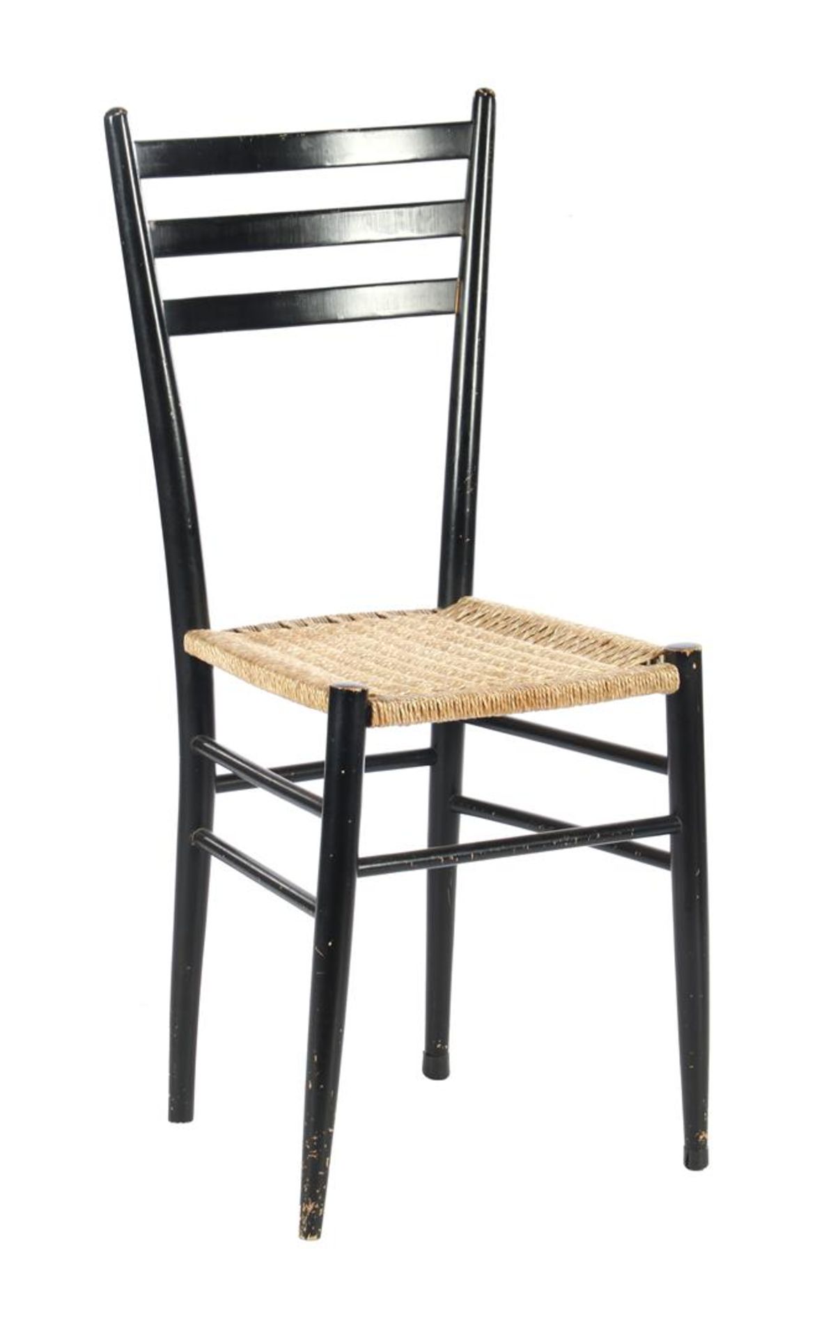 Italian black lacquered chair 