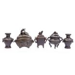 Asian bronze incense pot