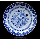 Blue and white porcelain plate