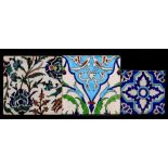 3 glazed earthenware tiles