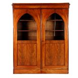 Walnut veneer Biedermeier display cabinet