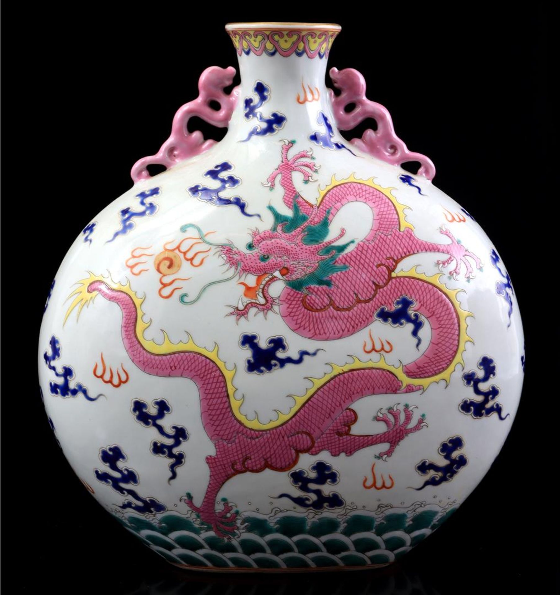 Multicolored porcelain moonvase