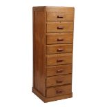 Oak file cabinet with 8 drawers