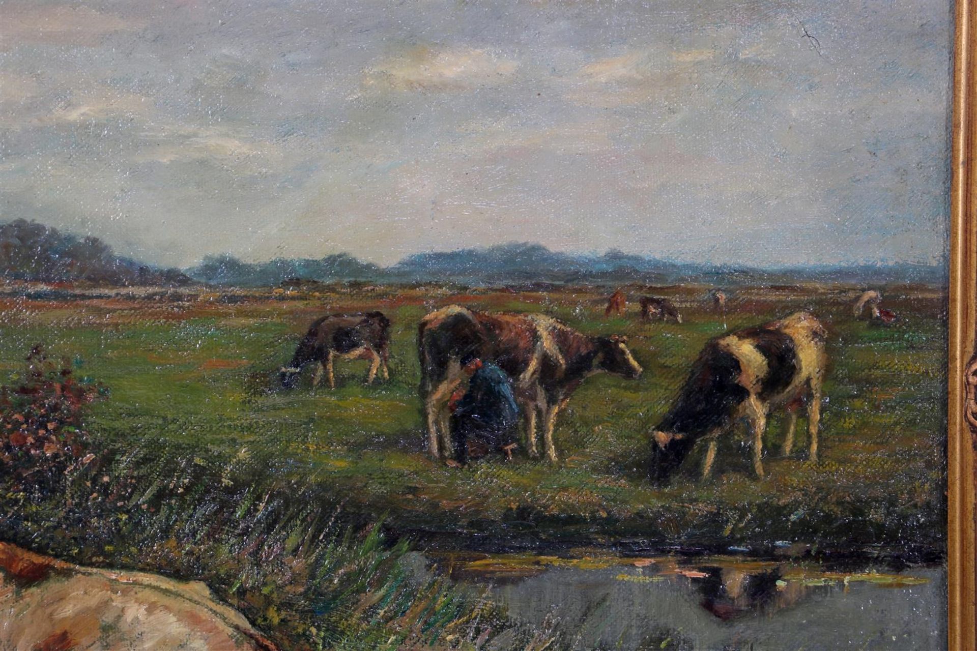 Dutch landscape with a milking farmer - Bild 4 aus 4