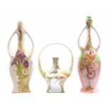3 porcelain ear vases