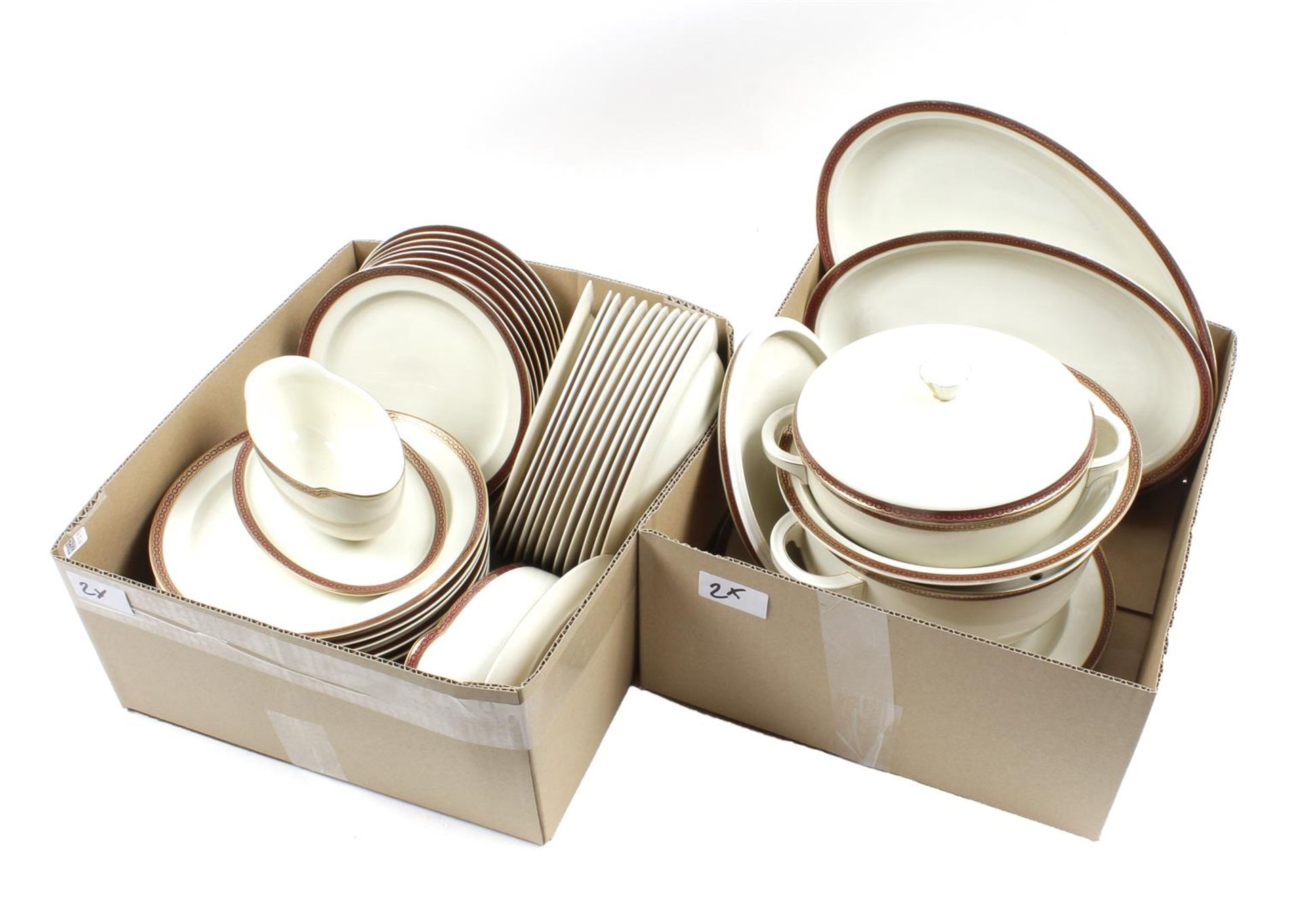 2 boxes 1950s porcelain dinnerware