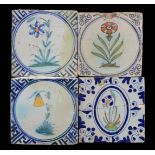 Lot of glazed earthenware tiles