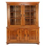 Late 18th century 2-piece solid oak cabinet