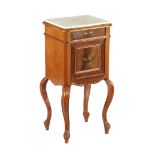 Mahogany veneer on oak bedside table