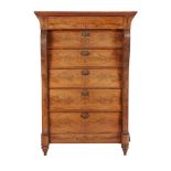 Mahogany veneer on oak 6-ply chiffoniere