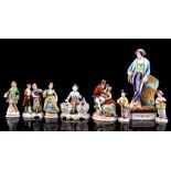 8 various porcelain figurines