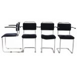4 tubular frame cantilever chairs