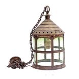 Round copper hall lamp