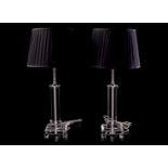 2 new table lamps on a glass base