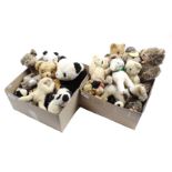 2 boxes of stuffed animals