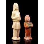 2 earthenware figurines
