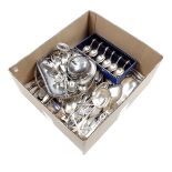 Box of various silver plated cutlery